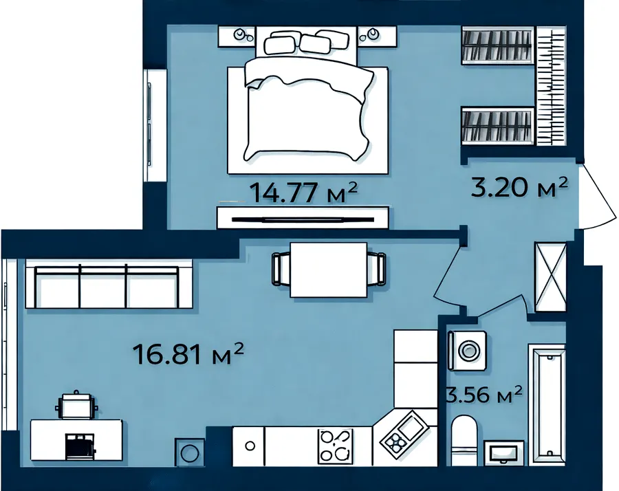 ЖК Європейські Липки — 38.3 м²