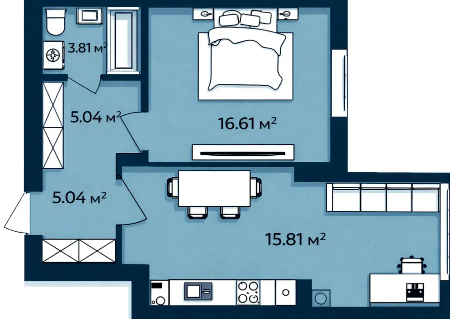 ЖК Європейські Липки — 41.3 м²