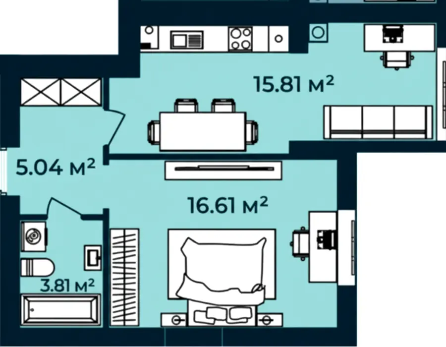 ЖК Європейські Липки — 41.3 м²