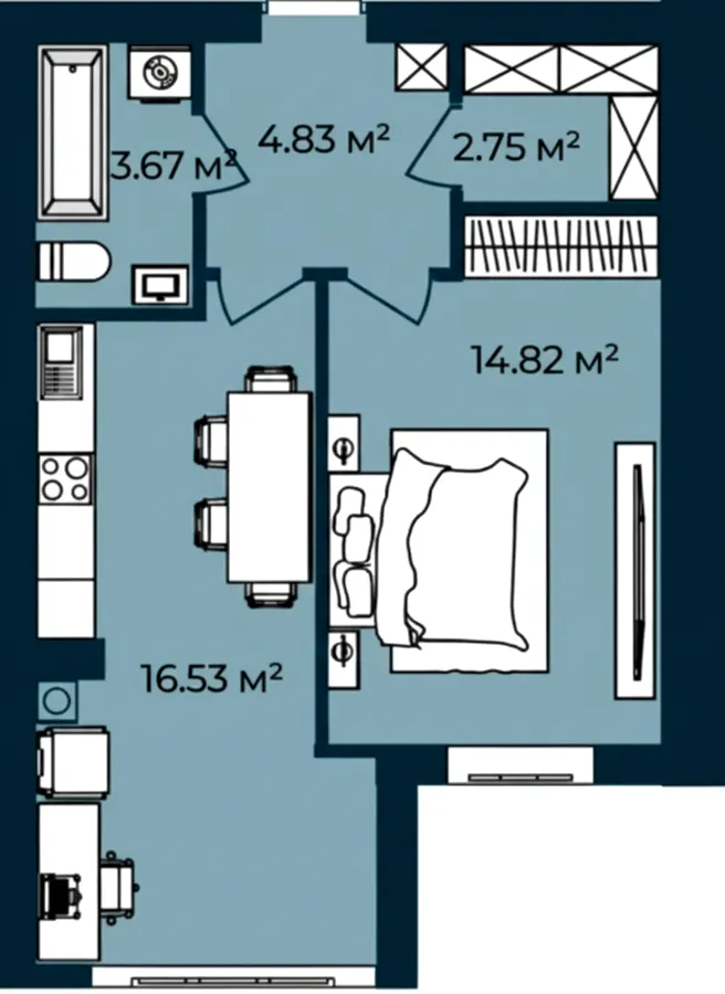 ЖК Європейські Липки — 42.6 м²