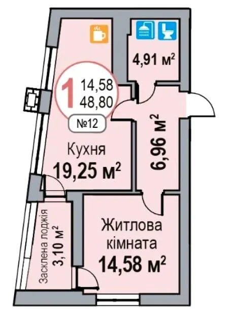 ЖК ЕКО-ДІМ на Трускавецькій — 48.8 м²