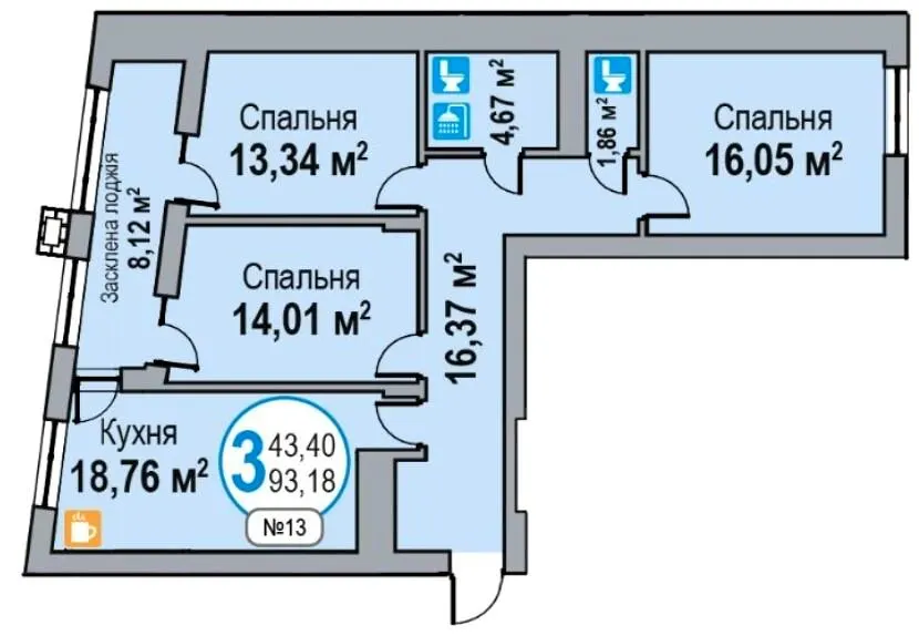 ЖК ЕКО-ДІМ на Трускавецькій — 93.2 м²