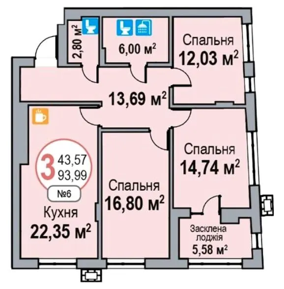 ЖК ЕКО-ДІМ на Трускавецькій — 94 м²