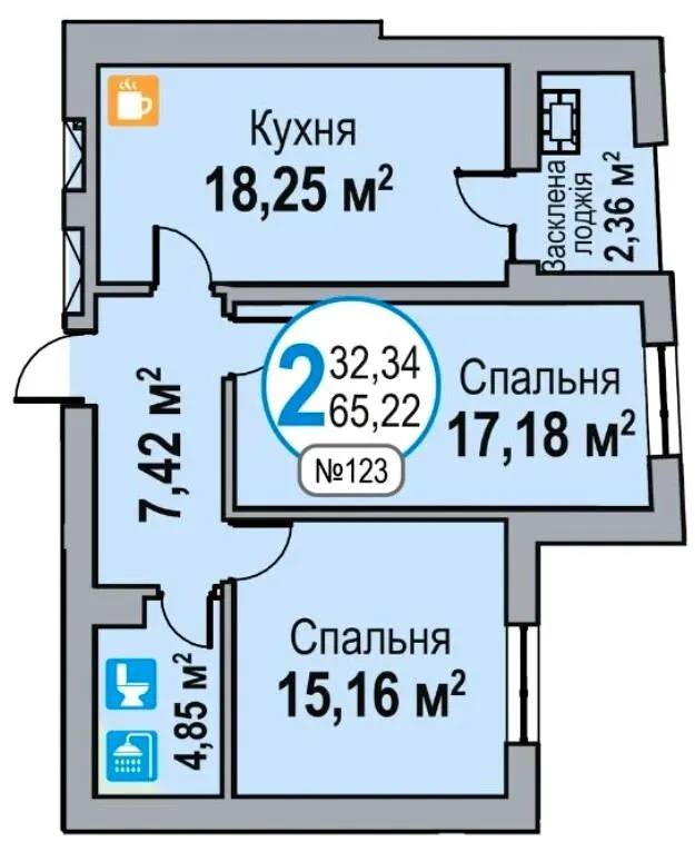 ЖК ЕКО-ДІМ на Трускавецькій — 65.2 м²