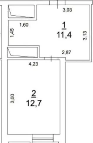 ЖБК Співучий Фонтан — 24.1 м²