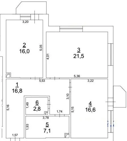 ЖБК Співучий Фонтан — 82.2 м²