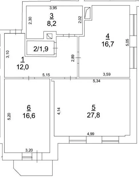ЖБК Співучий Фонтан — 84.1 м²