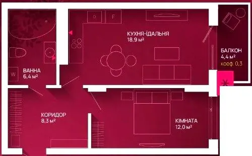 ЖК Family Plaza 2 — 47 м²