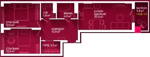ЖК Family Plaza 2 — 69 м²