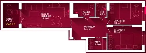 ЖК Family Plaza 2 — 67 м²
