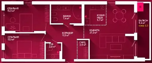 ЖК Family Plaza 2 — 88 м²