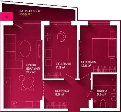 ЖК Family Plaza 2 — 63 м²