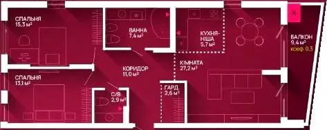 ЖК Family Plaza 2 — 88 м²