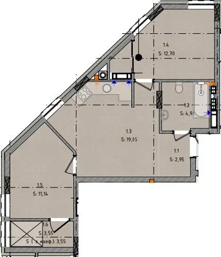 ЖК Львівський — 54.3 м²