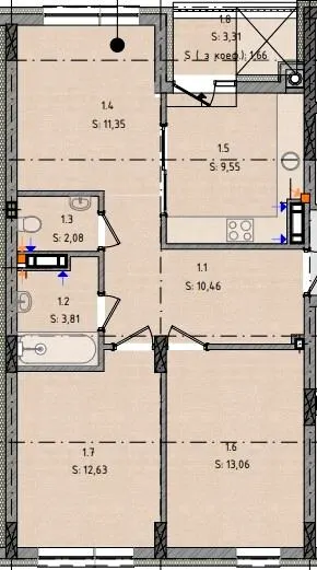 ЖК Львівський — 64.6 м²