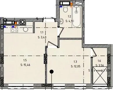 ЖК Львівський — 39.4 м²