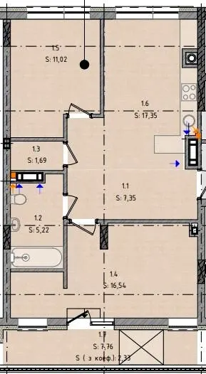 ЖК Львівський — 61.5 м²