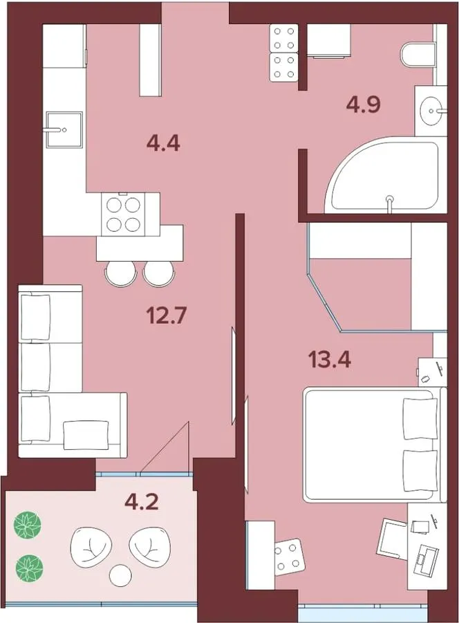 ЖК Кориця — 39.6 м²