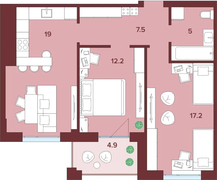 ЖК Кориця — 63.3 м²