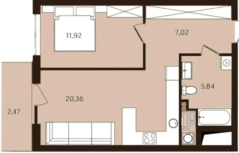 ЖК INFINITY PARK — 47.6 м²