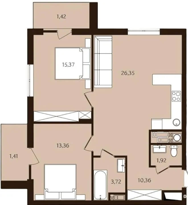 ЖК INFINITY PARK — 73.9 м²