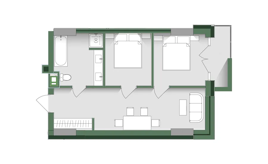 Апарт-комплекс KARDAMON LIFESTYLE RESORT & SPA — 54 м²