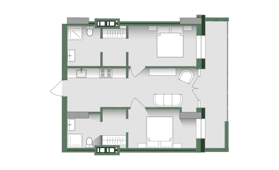 Апарт-комплекс KARDAMON LIFESTYLE RESORT & SPA — 60 м²