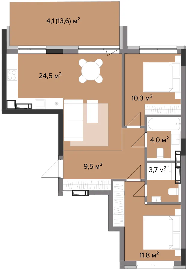 ЖК Astrid — 67.9 м²
