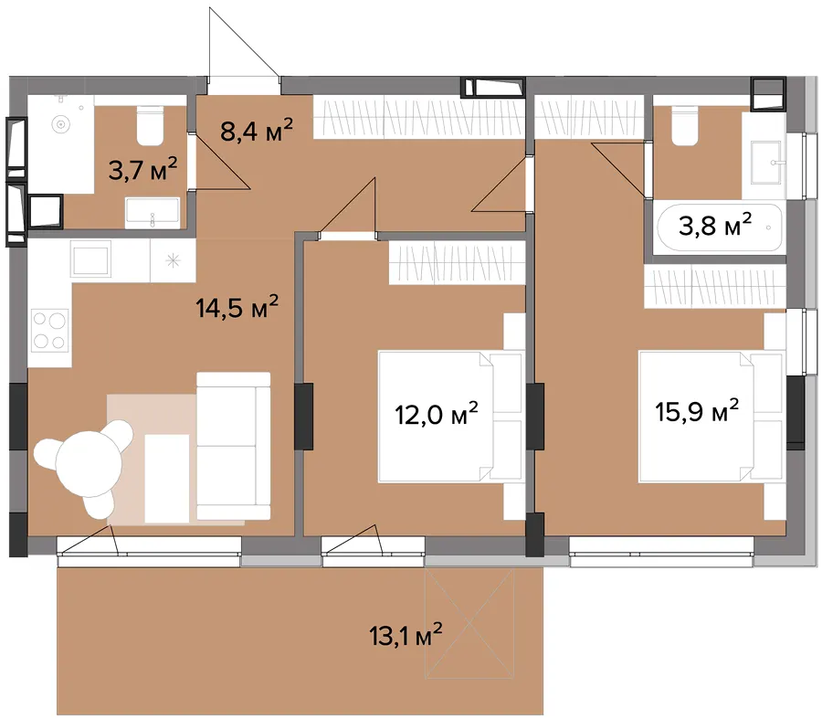 ЖК Astrid — 62.2 м²