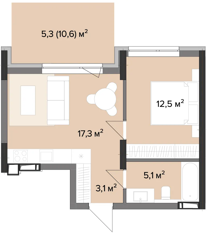 ЖК Astrid — 43.3 м²