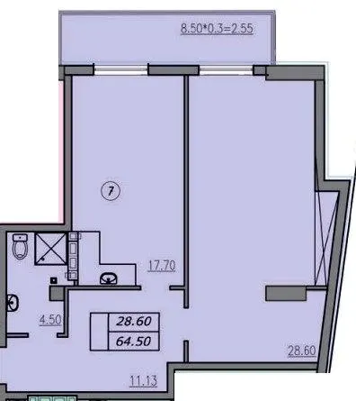 ЖК Лідерсівський — 64.5 м²