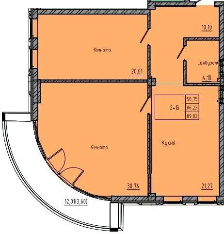 ЖК Лідерсівський — 89.8 м²
