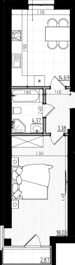 Клубний будинок Безпечний дім — 40.7 м²