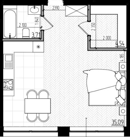 Клубний будинок Безпечний дім — 42.7 м²