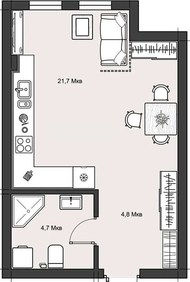 ЖК MISTO — 31.2 м²