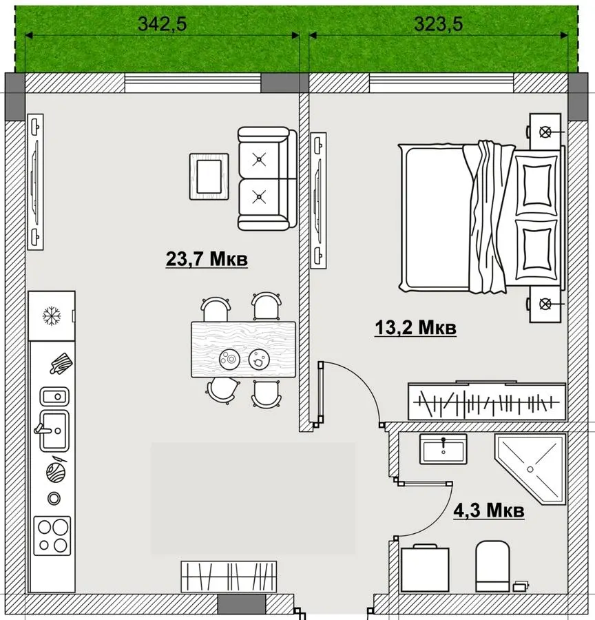 ЖК MISTO — 41.3 м²