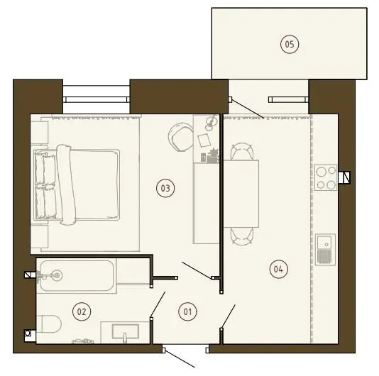 ЖК Гордість — 36.1 м²