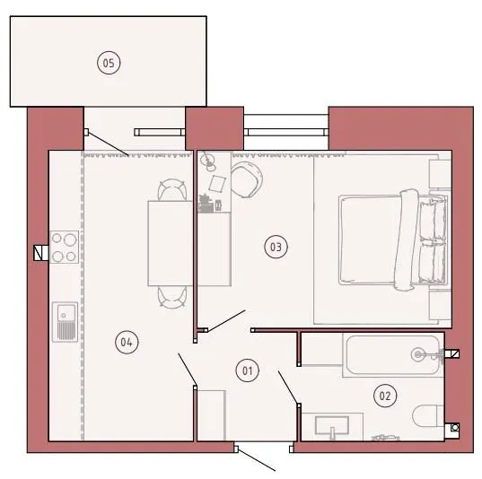 ЖК Гордість — 37.4 м²