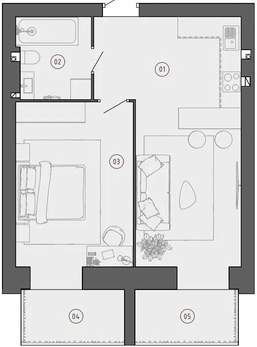ЖК Гордість — 50.5 м²