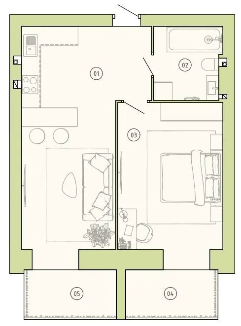 ЖК Гордість — 50.5 м²