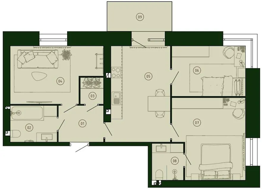 ЖК Гордість — 73.3 м²