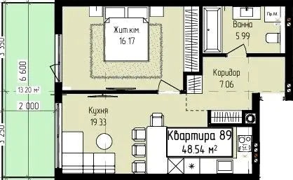 ЖК Fly Town — 48.5 м²