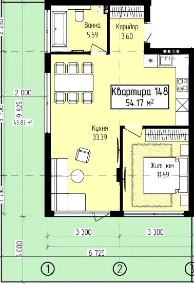 ЖК Fly Town — 54.2 м²