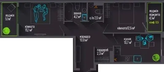 ЖК City — 71 м²