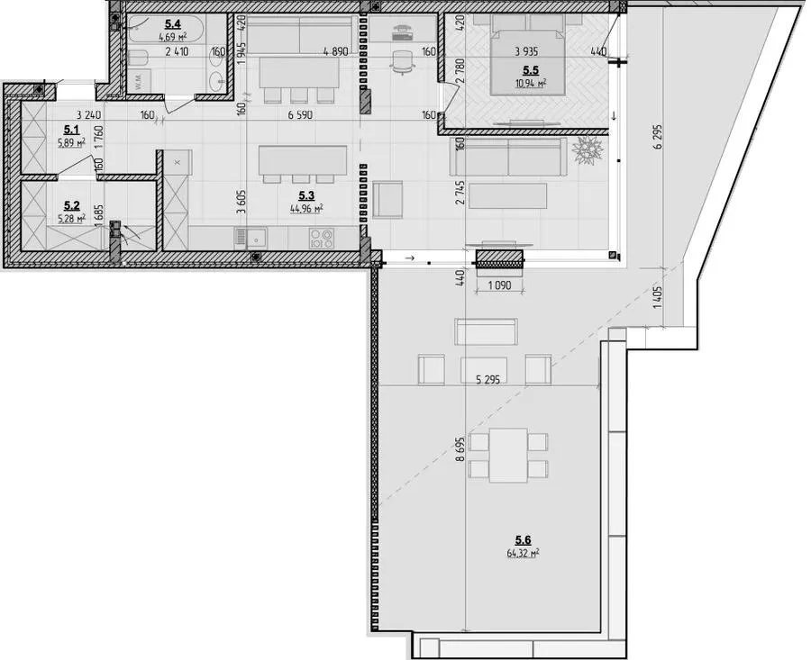 Клубний будинок Botanic Club House — 91.1 м²