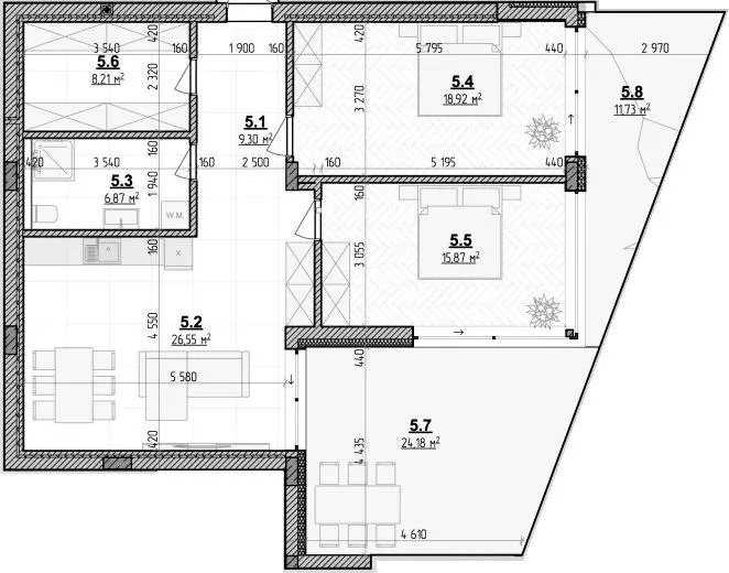 Клубний будинок Botanic Club House — 96.5 м²
