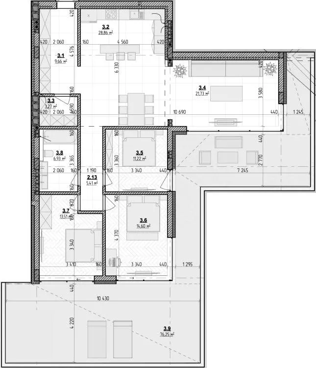 Клубний будинок Botanic Club House — 138.1 м²