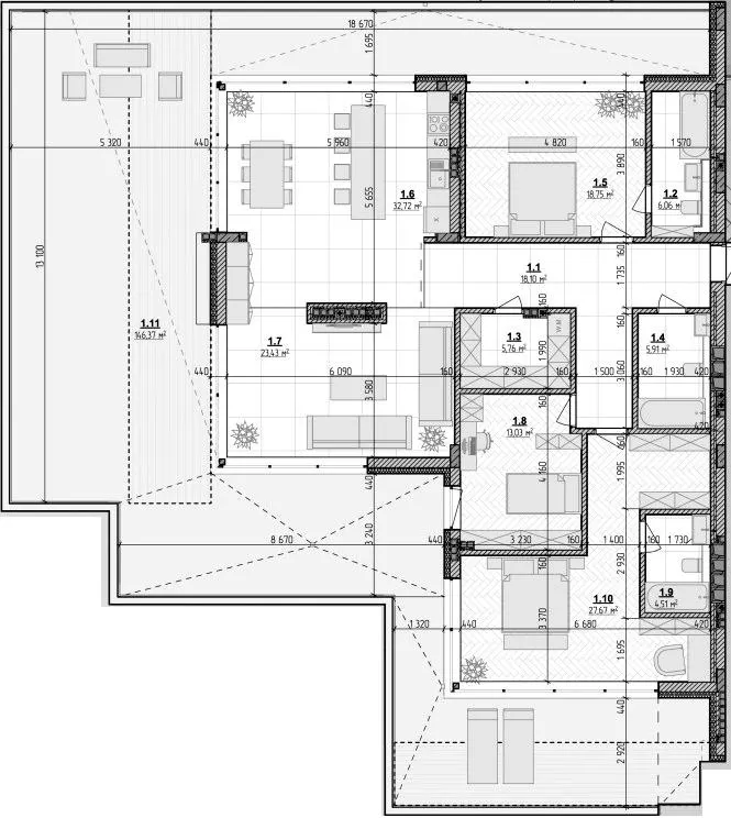 Клубний будинок Botanic Club House — 199.9 м²