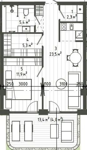 Vdoma Living — 52.4 м²