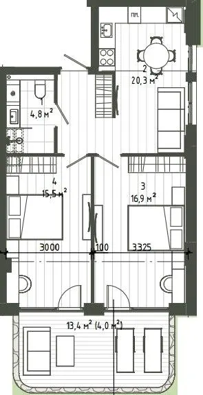 Vdoma Living — 61.4 м²